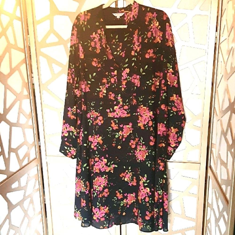 NWOT NANETTE LEPORE Floral Long Sleeve Dress